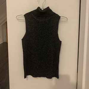 Petite Sophisticate sparkly mock neck sweater vest